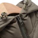 Chaqueta acolchada para mujer con capucha y cremallera, corte ajustado con mangas de punto y paneles laterales con acolchado en forma 14