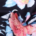 Chaqueta bomber de mujer para primavera y otoño con estampado floral Cierre de cremallera Cuello tipo mao Corte ajustado Poliéster 11
