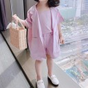 Chaqueta, camiseta de tirantes y pantalón corto niña L1411 4