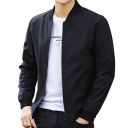 Chaqueta casual con cremallera para hombre Chaqueta deportiva sencilla de manga larga Elegante chaqueta bomber de primavera para uso informal y diario 1