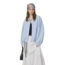 Chaqueta corta oversize para mujer con cuello de camisa y cremallera, con puños elásticos y bolsillos laterales, suelta para primavera 2