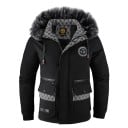 Chaqueta de algodón para hombre de otoño e invierno con capucha y forro de piel, resistente al viento, acolchada, con bolsillos en varios 2