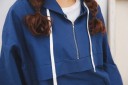 Chaqueta de anorak de primavera para mujer en estilo japonés con capucha Cierre de cremallera en el pecho Bolsillo tipo canguro Puños 14