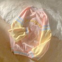 Chaqueta de béisbol para mujer con motivo bordado en la espalda y rayas en las mangas Mangas raglán Cierre de botones de presión 1
