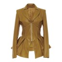 Chaqueta de cuero ajustada para mujer 3