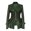 Chaqueta de cuero ajustada para mujer 2