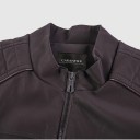 Chaqueta de cuero de invierno para hombre con cuello. 3
