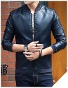Chaqueta de cuero elegante para hombre J2741 4