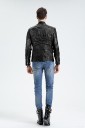 Chaqueta de cuero para hombre con calavera - Negra 6