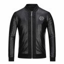Chaqueta de cuero para hombre con calavera 1