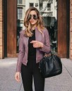 Chaqueta de cuero para mujer P1364 13