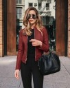 Chaqueta de cuero para mujer P1364 4