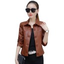Chaqueta de cuero para mujer P1855 4
