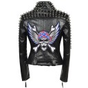 Chaqueta de cuero para mujer P1933 12