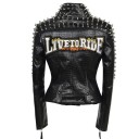 Chaqueta de cuero para mujer P1933 11