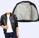 Chaqueta de cuero para niño con ribete de pelo J1315 8
