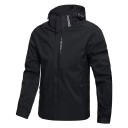 Chaqueta de exterior para hombre con capucha, impermeable, cortavientos, con cremallera, para senderismo, lluvia y bolsillos para otoño y primavera. 1
