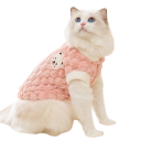 Chaqueta de felpa con botones y hebilla para gatos de 3 a 4,5 kg Abrigo de invierno cálido Corte cómodo Ropa bonita para gatos Material 5