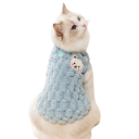 Chaqueta de felpa con botones y hebilla para gatos de 4 a 5,5 kg Abrigo de invierno cálido Corte cómodo Ropa bonita para gatos Material 6