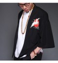 Chaqueta de hombre con estampado de garzas - Negra 4 Chaqueta de hombre con estampado de garzas - Negra 4