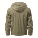 Chaqueta de hombre para exterior con cremallera y múltiples bolsillos Chaqueta cortavientos con mangas y capucha desmontables Chaqueta 5