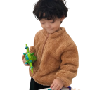 Chaqueta de invierno de peluche para niños Abrigo de poliéster cálido con cremallera y cuello alto Suave chaqueta de invierno 2