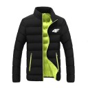 Chaqueta de invierno de plumón para hombre Chaqueta ligera acolchada con relleno Protección contra el frío Chaqueta de invierno con cuello alto Cierre de cremallera 4