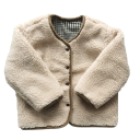Chaqueta de invierno infantil reversible con botones, bolsillos y lado de felpa por un lado, lado a cuadros por el otro, abrigo 1