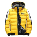 Chaqueta de invierno para hombre con capucha Chaqueta aislante con inscripciones en las mangas y el forro Cierre de cremallera Puños elásticos Estilo urbano para el invierno 6