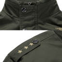 Chaqueta de invierno para hombre con cuello y diseño resistente al viento Cierre de botones Chaqueta de algodón con bolsillos Forro de poliéster Uso cálido en invierno 4