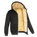 Chaqueta de invierno para hombre con diseño de poliéster resistente al viento Cierre con cremallera Bolsillos prácticos Forro de poliéster cálido Capucha para comodidad invernal 3