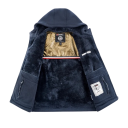 Chaqueta de Invierno para Hombre Resistente al Viento de Cachemira con Capucha Cierre de Cremallera Bolsillos Prácticos Chaqueta Cálida para Climas Fríos Corte Cómodo 2