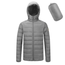 Chaqueta de invierno para hombre Unisex resistente al viento con capucha Cierre con cremallera Chaqueta de poliéster con bordado en la manga 5