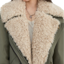 Chaqueta de invierno para mujer Chaqueta de algodón con cremallera y cuello de peluche Chaqueta cálida con bolsillos Abrigo elegante 4