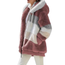 Chaqueta de invierno para mujer con capucha Material suave y peludo Cierre cómodo Abrigo cálido para el frío Estilo casual Sensación 5