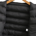 Chaqueta de invierno para mujer con cuello alto Chaqueta negra cálida con cremallera y bolsillos Abrigo de invierno cómodo con un elegante cuello 5