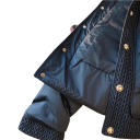 Chaqueta de invierno para mujer con cuello Cierre de botones de presión Poliéster cálido algodón Bolsillos para manos Abrigo de invierno cómodo Chaqueta elegante para la temporada fría 4