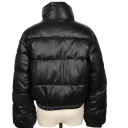 Chaqueta de invierno para mujer Cuello alto Cierre con cremallera y botones de presión Fabricación de poliéster cálido Abrigo de invierno elegante Chaqueta cómoda para épocas frías 2