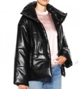 Chaqueta de invierno para mujer de piel sintética. 1