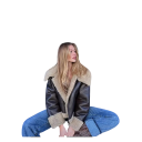 Chaqueta de invierno para mujer marrón oscuro Abrigo cálido con cremallera y cuello de piel Forro elegante abrigo de invierno con bolsillos 3