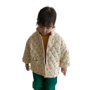 Chaqueta de invierno para niña Cierre de botones Bolsillos Abrigo de invierno de algodón cálido con motivos de cereza Abrigo elegante y cálido para niños Patrón de cerezas adorable 3