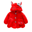 Chaqueta de invierno para niña con botones y pelaje Capucha con orejas, ojos y lazo Abrigo de algodón cálido con bolso de peluche como regalo para pequeñas señoritas 6