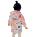 Chaqueta de invierno para niña con capucha Cierre con cremallera y botones a presión Bolsillos Chaqueta cálida de algodón y poliéster 2