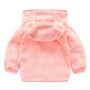 Chaqueta de invierno para niña con cremallera de felpa y capucha con orejas Abrigo cálido de algodón y poliéster para niños Ropa 2