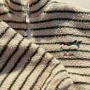 Chaqueta de invierno para niños amarilla con rayas Chaqueta de felpa de algodón y poliéster con cremallera y cuello alto Abrigo cálido 3