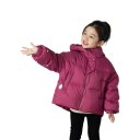 Chaqueta de invierno para niños con capucha Cierre de cremallera y botones Cuello alto Chaqueta cálida de algodón y poliéster con bolsillos Corte cómodo de invierno 1