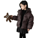 Chaqueta de invierno para niños con cremallera y capucha Unisex cálida para niños y niñas Ropa de invierno cómoda Algodón Poliéster chaqueta suave y cálida 3