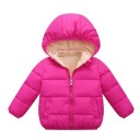 Chaqueta de invierno para niños de un solo color con capucha Abrigo cálido de algodón y lana con cremallera Abrigo cómodo y cálido de invierno para niños 11