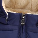 Chaqueta de invierno para niños de un solo color con capucha Abrigo cálido de algodón y lana con cremallera Abrigo cómodo y cálido de invierno para niños 6