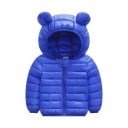 Chaqueta de invierno para niños de un solo color con capucha Cierre con cremallera y botones Abrigo de poliéster cálido para niños 7